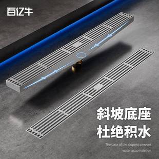 长条地漏防臭304不锈钢淋浴房长方形竹排地漏浴室