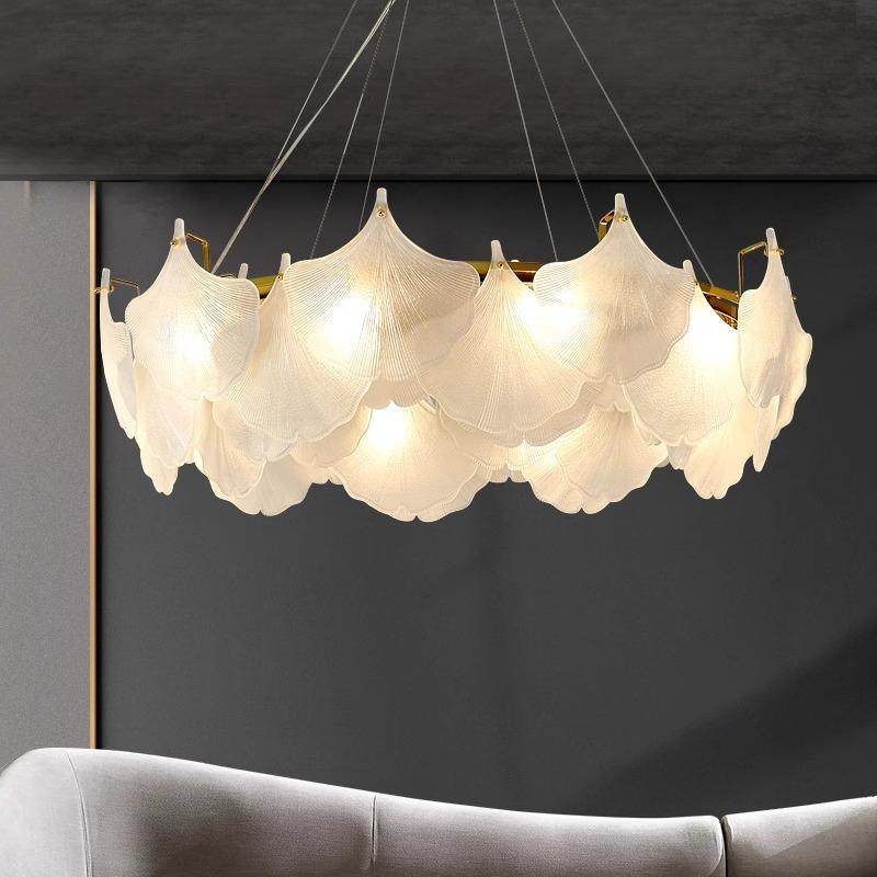 客厅吊灯法式轻奢奶油风玻璃大厅主灯现代简约银杏叶卧室餐厅灯具,纺织面料/辅料/配套,纺织机械配件,淘宝优惠券,粉丝福利购,淘宝优惠卷