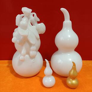 汉白玉雕刻葫芦摆件石头客厅石质平安葫芦玄关石头福禄摆件