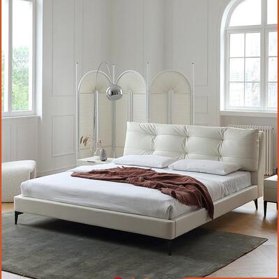 现代简约Baxter意式极简云朵床奶油风Viktor仙女床双人真皮床