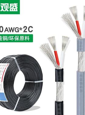 供应2547屏蔽线#20awg2芯加地缠绕屏蔽2*0.5平方音频线灰色黑色