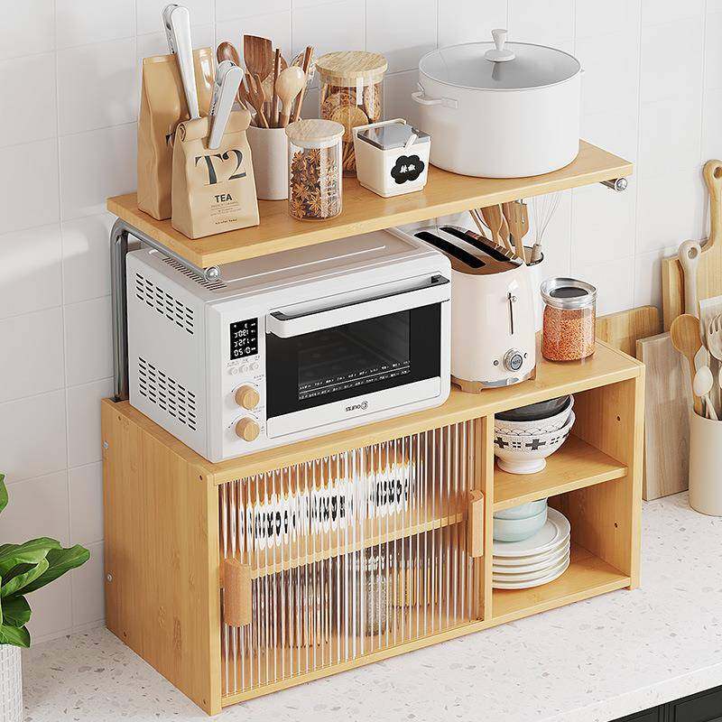 厨房置物架台面多层防尘小碗柜多功能家用桌面厨具调料用品收纳架