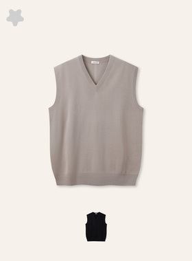 STELLAM女装CREM纯羊毛V领背心