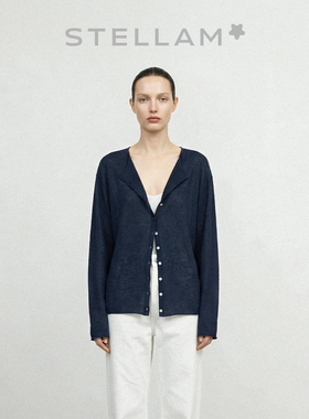 STELLAM|春极简棉麻混纺上衣前后两穿设计感气质松弛长袖衫-JESSY