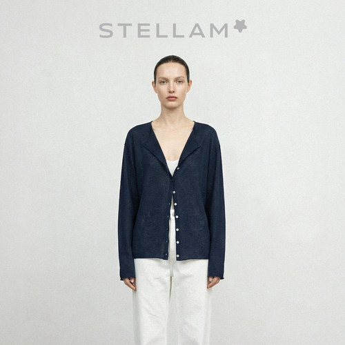 STELLAM春极简棉麻混纺两穿衬衫