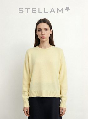 STELLAM女装100%山羊绒衫极简廓形软糯亲肤针织毛衣-ISA