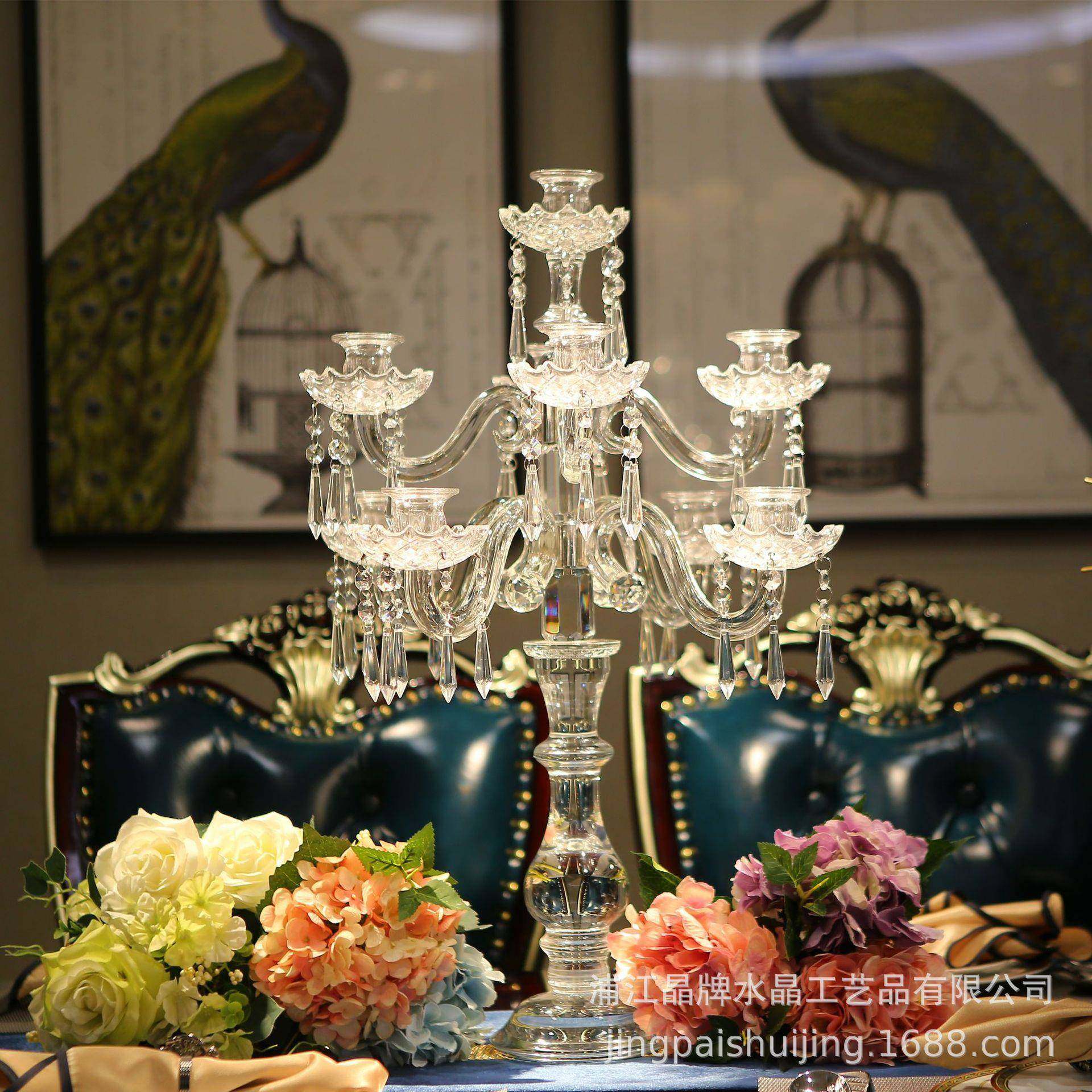 欧式奢华白色水晶烛台蜡烛台家用浪漫灯烛光晚餐道具摆件,纺织面料/辅料/配套,纺织机械配件,淘宝优惠券,粉丝福利购,淘宝优惠卷