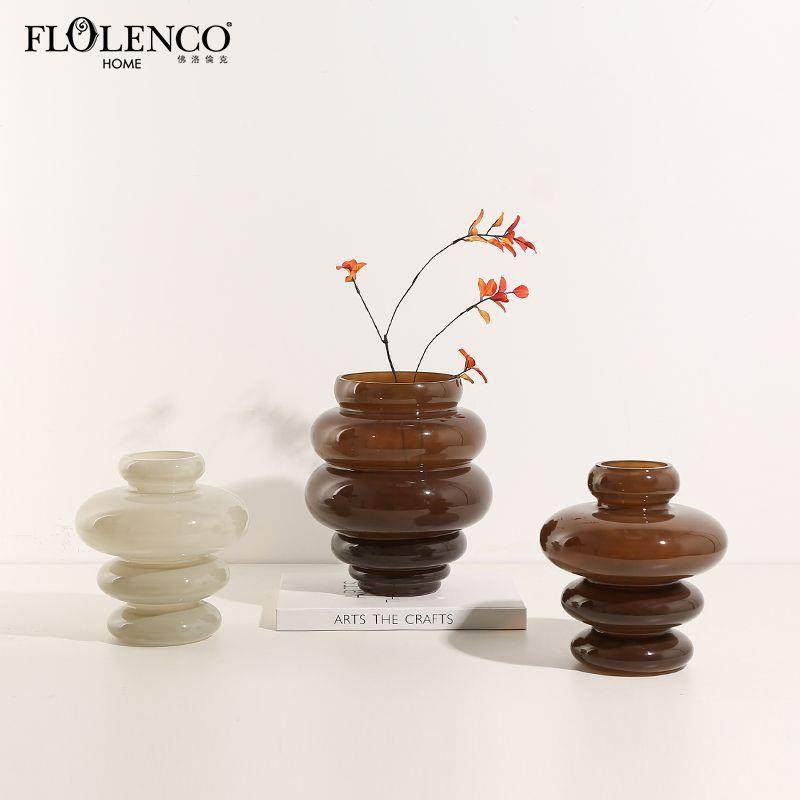 现代简约几何艺术层叠圆圈玻璃花瓶样板房客厅餐桌插花工艺品摆件,机械设备,其他机械设备,淘宝优惠券,粉丝福利购,淘宝优惠卷