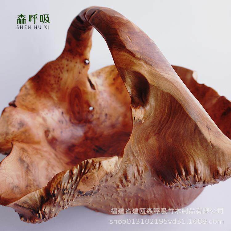 实木根雕果篮果盘菜篮满瘤树根整木雕刻木制果盆精品瘤疤雕花