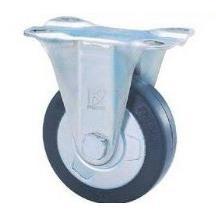 J-CPK01-D100-RA4寸铁芯黑色橡胶固定轮怡合达YHD脚轮