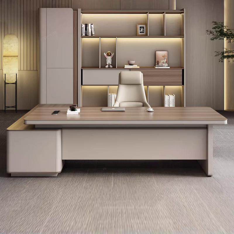 老板办公桌简约现代领导办公室桌轻奢办公桌椅高档总裁桌老板桌