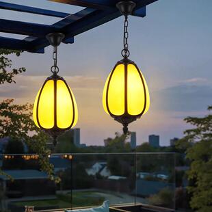 中式户外南瓜吊灯走廊阳光房仿古庭院连廊凉亭防水过道室外花园灯