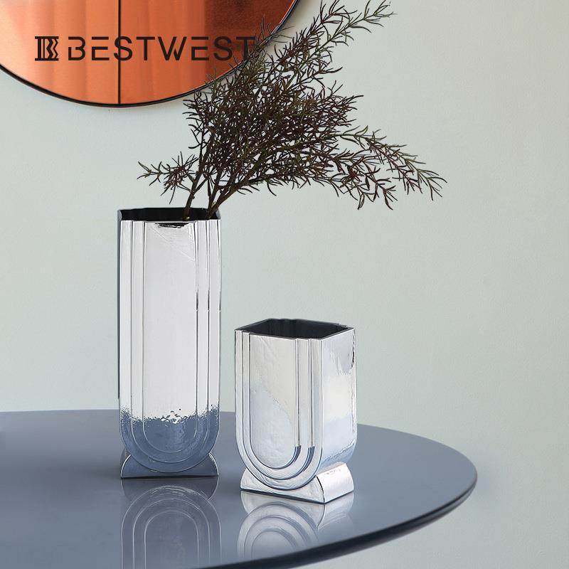 博西家居玻璃花瓶摆件客厅干花插花器软装饰品电镀拍摄道具摆设,纺织面料/辅料/配套,纺织机械配件,淘宝优惠券,粉丝福利购,淘宝优惠卷