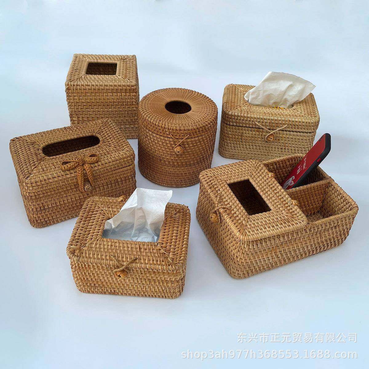 越南藤编纸巾盒抽纸盒客厅桌面纸巾收纳盒复古简约酒店家用餐纸筒,收纳整理,烫衣板及配件,淘宝优惠券,粉丝福利购,淘宝优惠卷