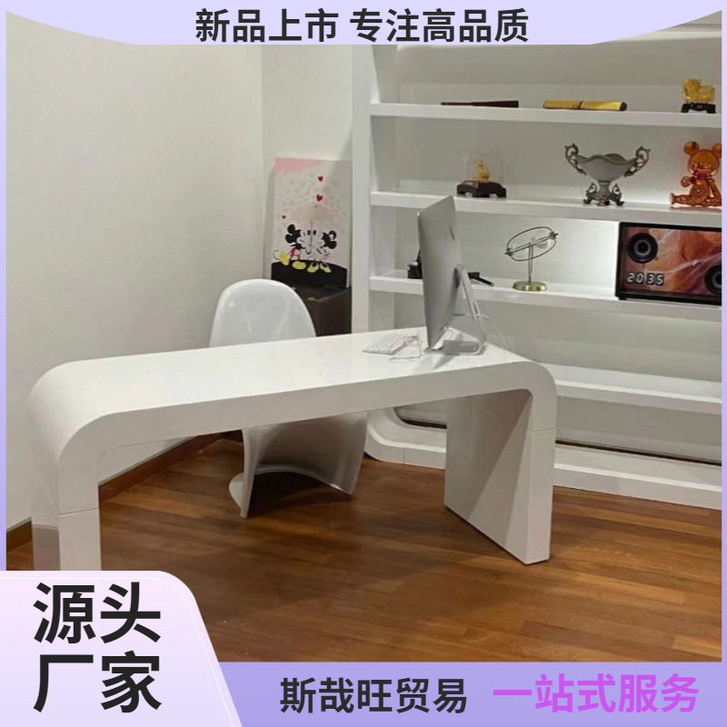 电脑医美桌创意现代简约时尚洽谈桌化妆吧台办公桌烤漆北欧个批发