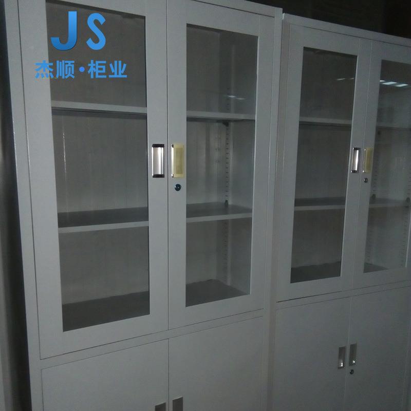 河北杰顺室公铁皮对开玻璃文件柜对开资料璃书柜办办公资料玻储物