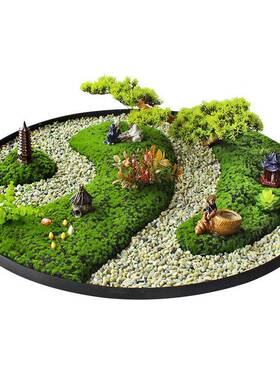 酒桌店WPY5GaSx餐桌转盘间摆件大中圆花微缩造景观装饰摆设创意摆