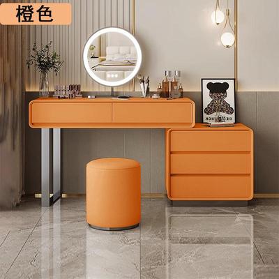 奶油风实木轻奢梳妆台OBN卧室化妆台斗纳柜收体柜一红小型网新款