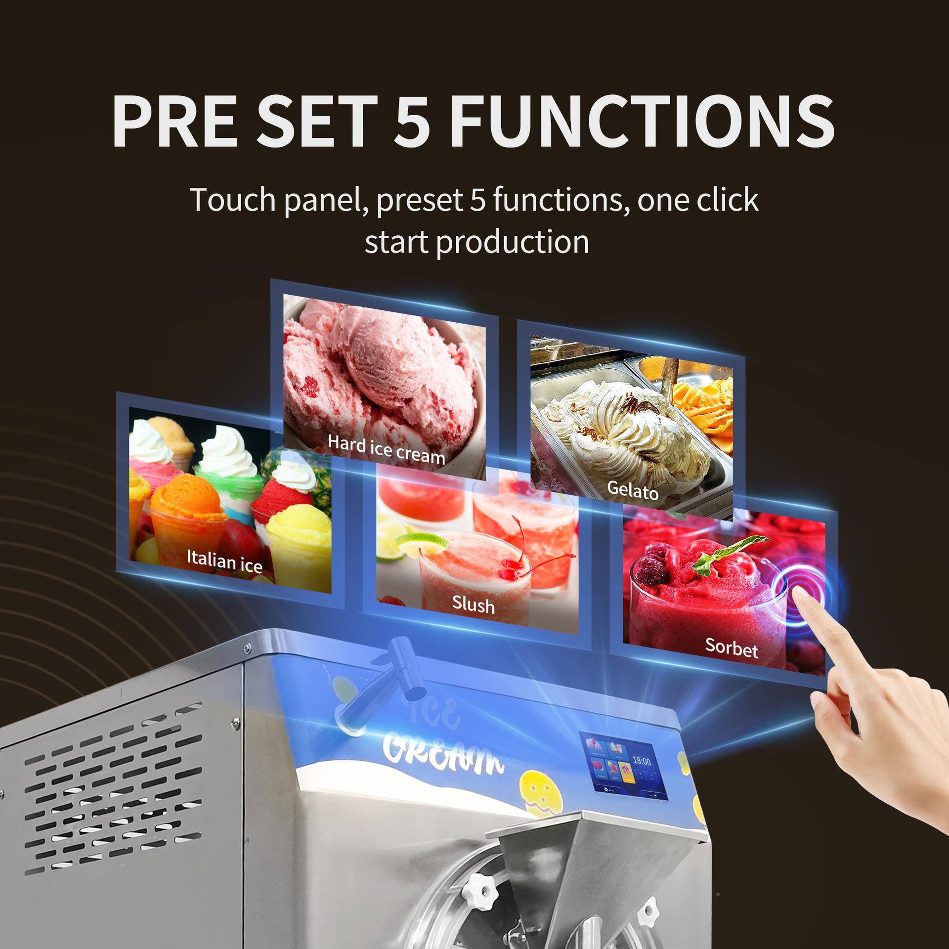 48商用硬冰淇淋机斯硬853质冰大淇淋机意L利冰激凌哈根达甜筒雪糕