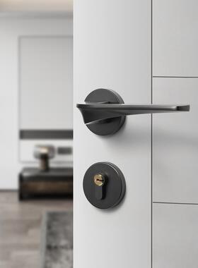 门极房简卧室门锁室内木门磁吸静音机械房无品牌/锁灰色体间家用