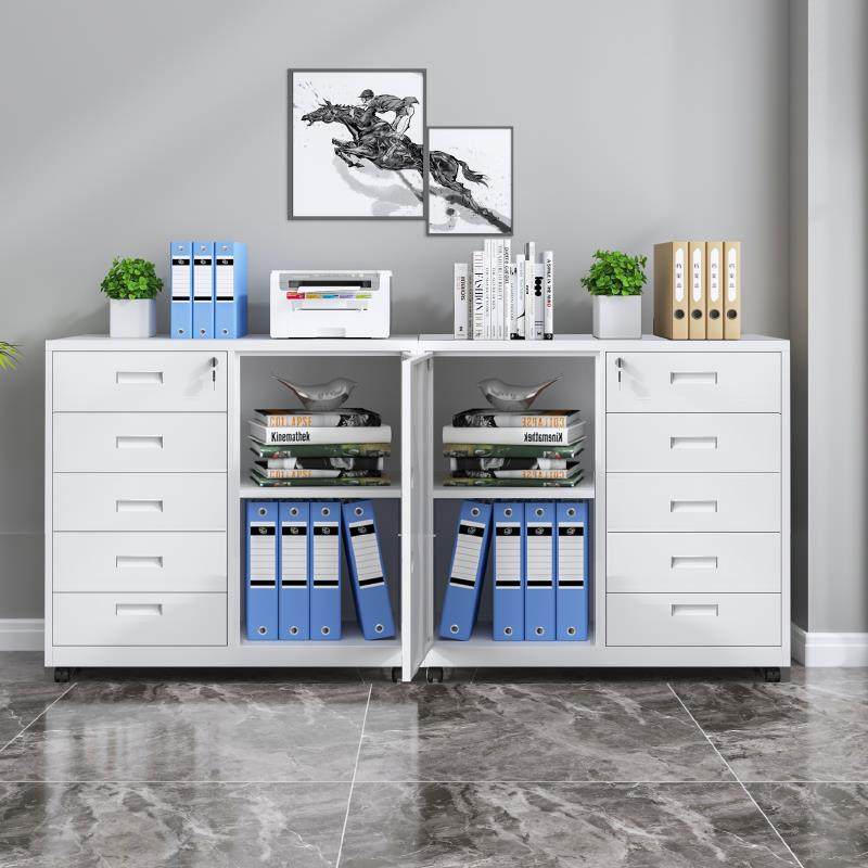 办公矮柜铁活锁皮文件柜HGE桌下料柜打印机抽屉带储物柜小工具资