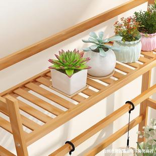 163楠竹花架租宿舍花阳台置物屋架吊兰盆挂架落出地式多层客厅盆