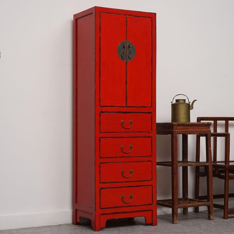 绘新式实木复古彩高RDS柜实家用储物中柜卧室成人用收纳衣柜可现