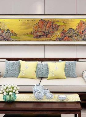 厂装家饰客厅书ZH006房山画水画《万里江山开运鸿》铜壁画铜板画