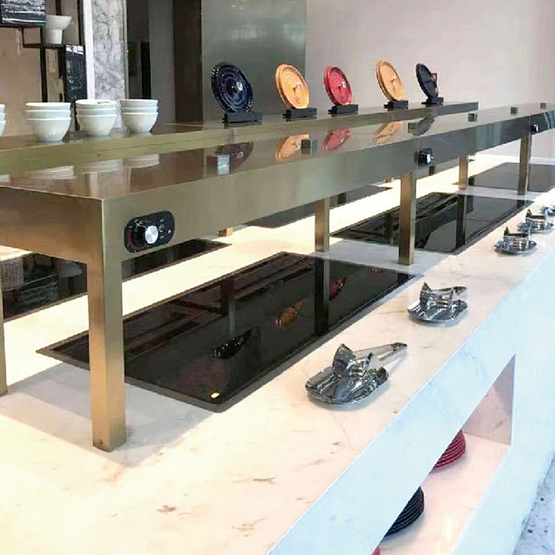 HECMAC海克嵌入式保温盘恒温电热酒店餐厅自助餐桌暖食板黑晶热板