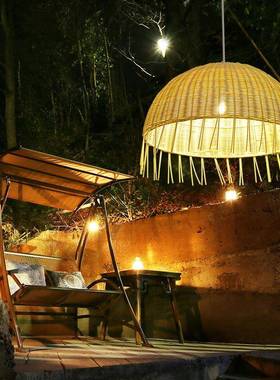 吊创意个性灯艺手工餐DSK3586编织吊灯中式日式厅吊灯卧藤室东南