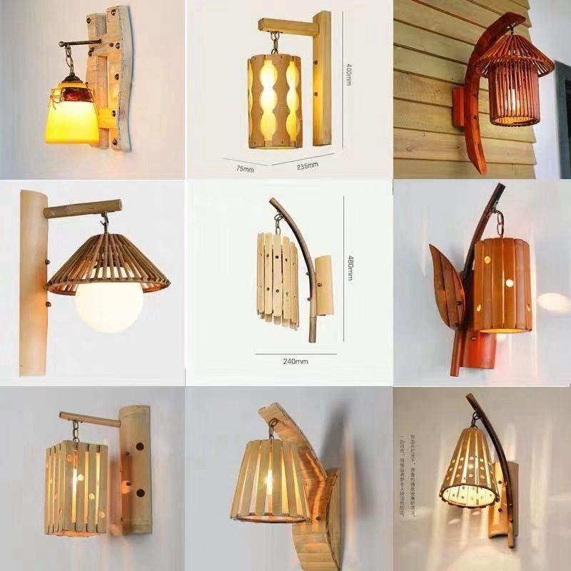 日式藤编灯园创意竹编吊灯工厂销直中式仿宫灯YE471茶楼酒店宾田