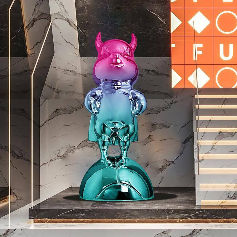 牛饰气冲天脂树雕塑客厅家居装酒摆店牛气冲天大堂艺术品落地大件