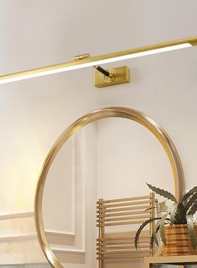 镜前2232灯卫生间式全美铜伸d缩镜柜灯房欧式复古间梳妆灯le全铜