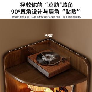 实木角柜墙角三角窄柜转角架置物书架客厅929小角餐边柜拐转角收