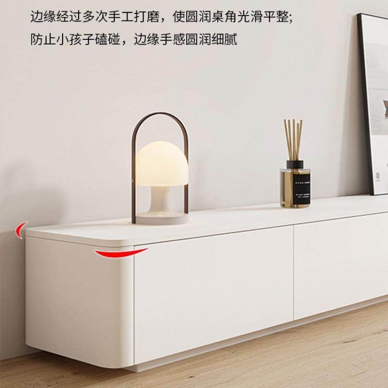 奶风RGG实落木电视油柜茶几组合轻奢客厅白户色地柜家用小型地电