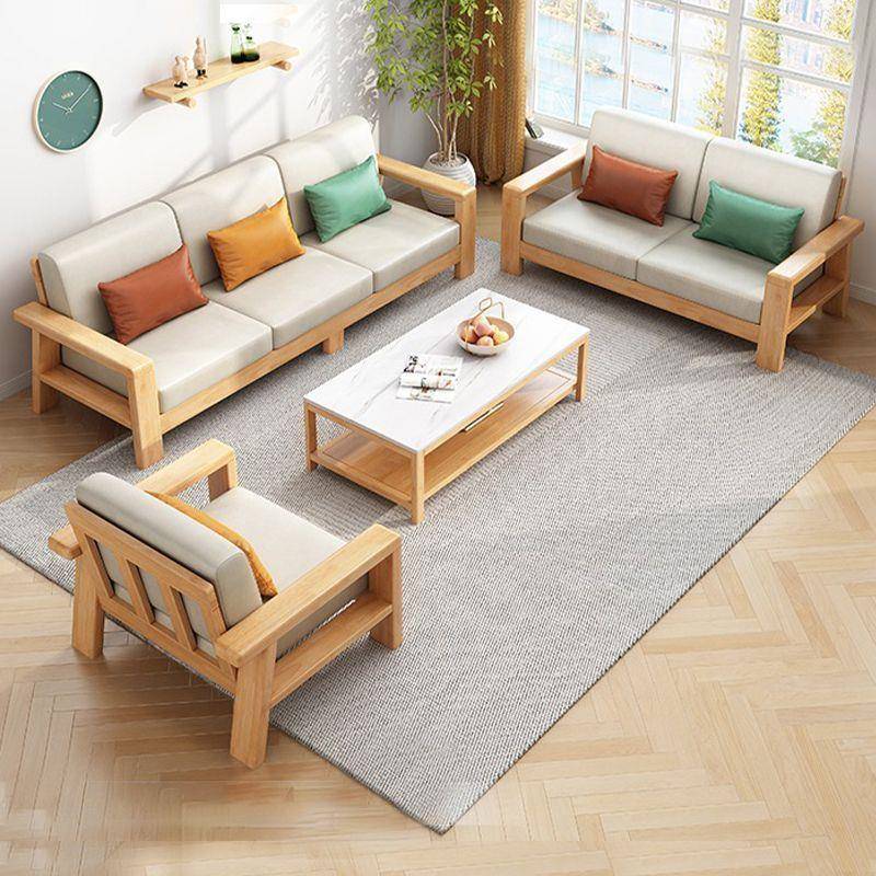 全木实沙发组合客厅代简约发EEO床两用小户型布沙艺复古现新中式