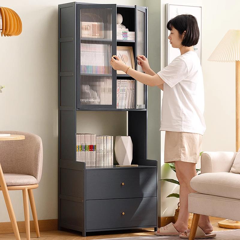 简易书架地落书柜童阅读儿区绘本架楠竹置架客厅家用收纳FTI储物