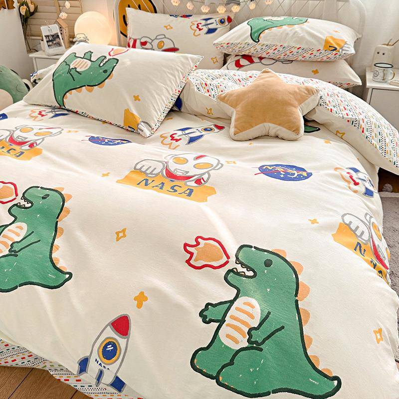 纯棉被21单件150x00单人儿童床单00全棉卡通200x230男套被罩1.ENX