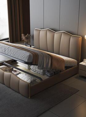 代轻奢皮床双人现床小户型主卧高端简大GS-Q107#床.8米可储物极1