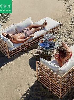 户休外藤编沙发庭院露台阳台闲露露天台花67736园宿客厅防水室外