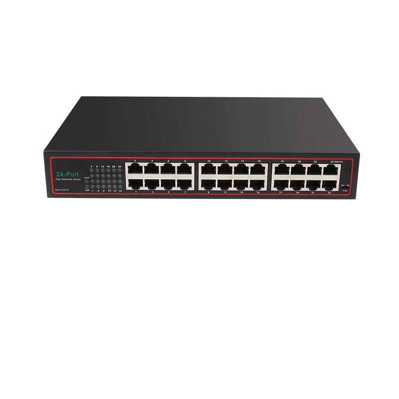 24口1防百兆网交换机铁壳监控防烧环路000m络分线器分24口流器端