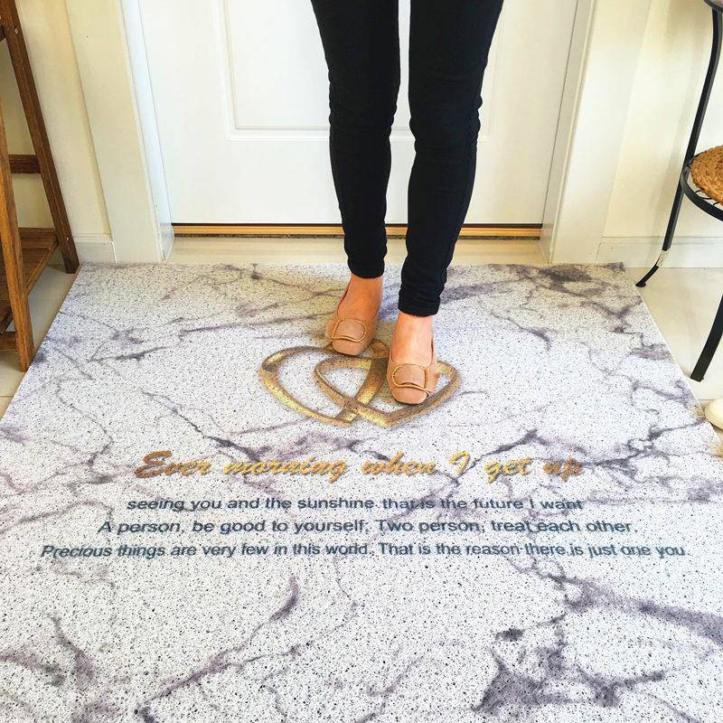 大石纹防欧入户进MMY门丝圈地垫可式水洗家用厨理房门口滑脚垫子