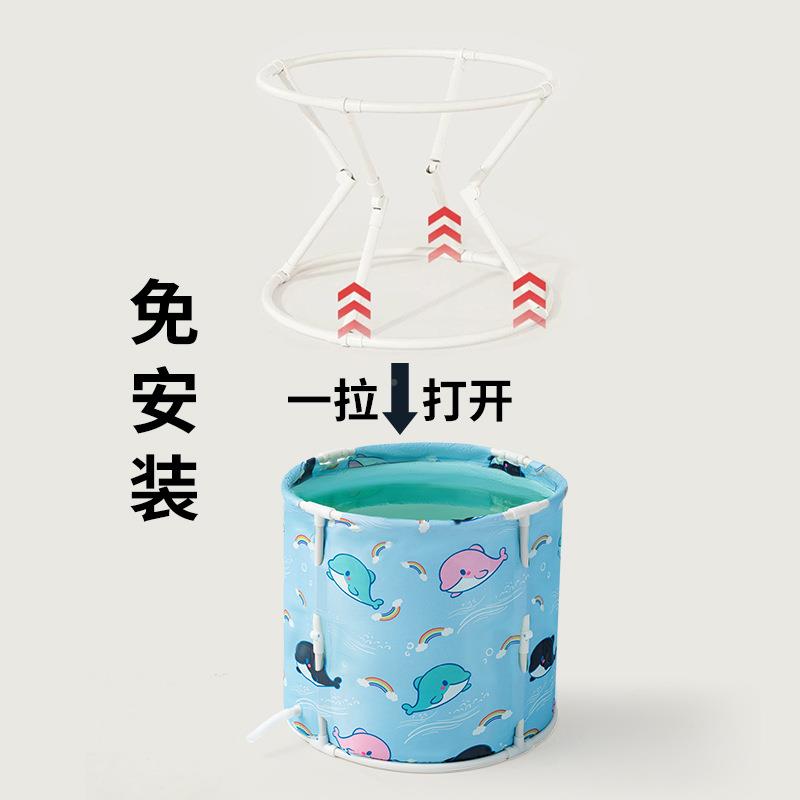 tume款爆折叠浴缸双层防倒长效保温一秒展QKE开节省空间带坐垫