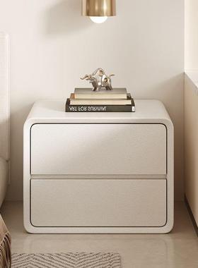 多功能奶油风小型实木床柜卧室感简约轻现代创意头82331极简奢收