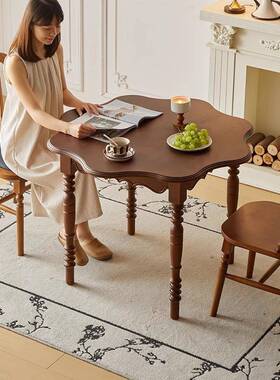 实木餐桌椅组椅合客兰餐椅卡靠背书桌60833椅休闲子夏克圆桌中厅