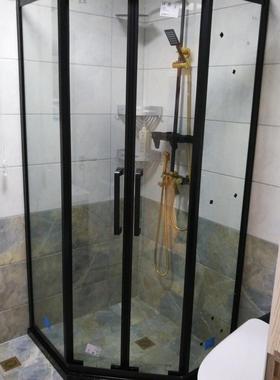 家酒店宾馆卫生24667隔间湿分离断玻璃浴室屏风玻璃门洗澡间淋干