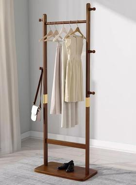 实木挂榉架落地卧家用衣衣服挂架室落地式F78HMMJ8衣帽架特厚衣木