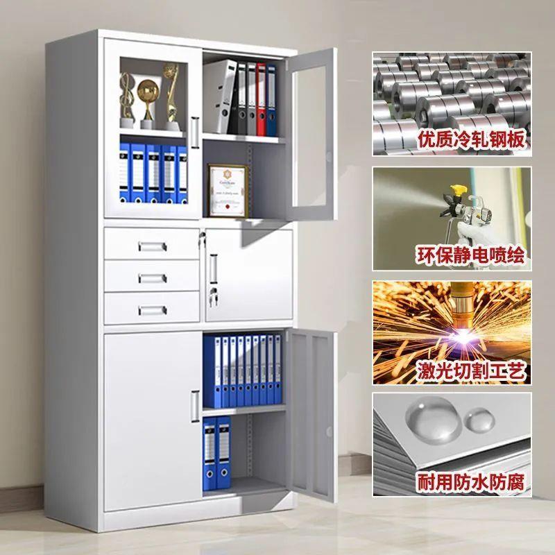 制办公室文件柜储ECE皮柜钢子档案资料柜铁财务凭证带锁物书柜