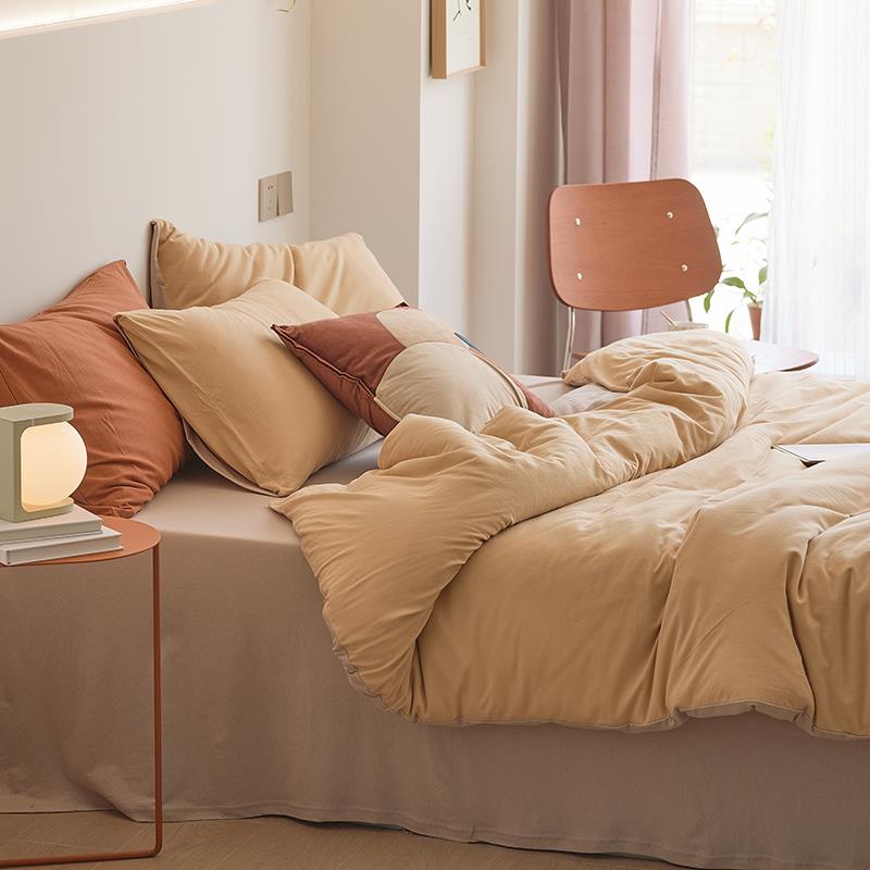 W1TR天竺针织棉纯床上四宿件套F765JS5S棉学生舍三件套色床纯单床