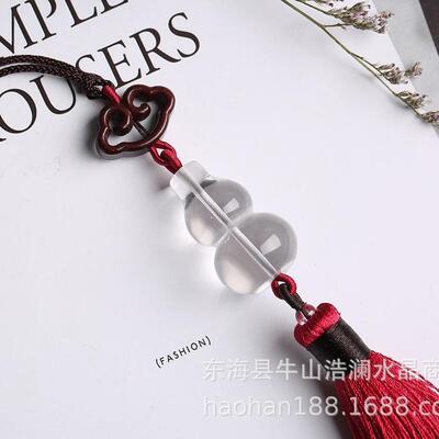 水晶天白然水晶葫芦包挂匙扣车挂配小叶紫檀76928玛钥瑙手工流搭